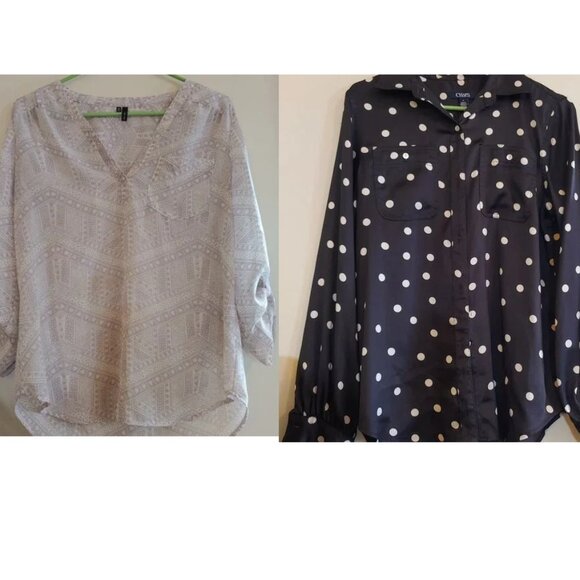 BUNDLE OF 2 Silky Style Tops- Size M - Picture 1 of 5